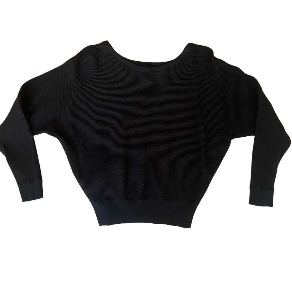 Love Tree Black Ribbed Fall Sweater